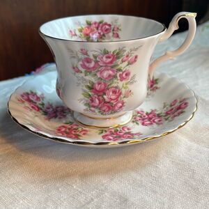 Royal Albert Springtime Series Rose bone China teacup & saucer.